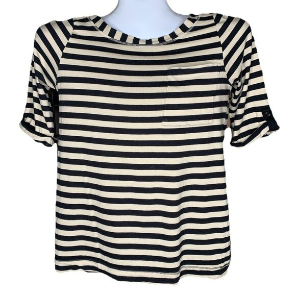 Black & White Striped GRACE 3/4 Sleeve Blouse - Picture 1 of 9